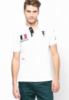 Monteil & Munero White Solid Polo T-Shirts