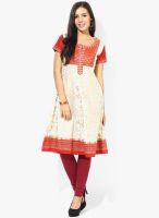 Rangmanch By Pantaloons Off White Printed Kurta