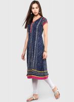 Rangriti Navy Blue Printed Kurtas