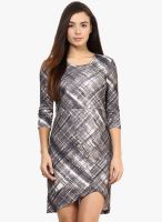 Rare Grey Colored Printed Shift Dress