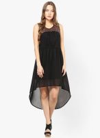 Rose Vanessa Black Colored Embellished Asymmetric Dress