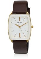 Sonata Nd7085Yl01-Sda625 Brown/White Analog Watch