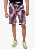 Sports 52 Wear Navy Blue Checked Shorts