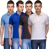 Teesort Solid Men's Polo Neck Multicolor T-Shirt(Pack of 4)