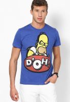 The Simpsons Blue Printed Round Neck T-Shirts