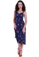 The gud look Navy Blue Colored Printed Shift Dress