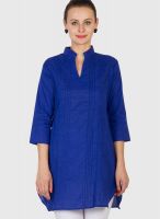 Vani Blue Solid Kurtis