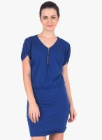 Vvoguish Blue Solid Shift Dress