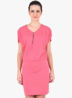 Vvoguish Pink Solid Shift Dress