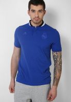 Adidas Blue Solid Polo T-Shirts