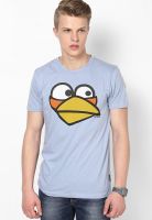 Angry Birds Blue Printed Round Neck T-Shirts