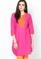 Biba Pink Embroidered Kurtas