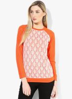 Calgari Orange Embroidered Blouse