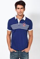 Cherokee Navy Blue Striped Polo T-Shirts