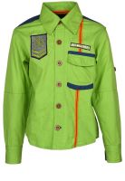 Cool Quotient Green Casual Shirt