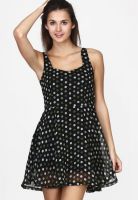 Faballey Black Colored Printed Shift Dress