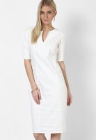 Femella White Colored Solid Bodycon Dress