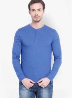 Highlander Blue Solid Henley TShirt