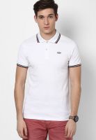 Jack & Jones White Solid Polo T-Shirts