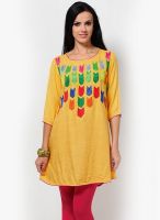 Kurti'S Yellow Solid Kurtis