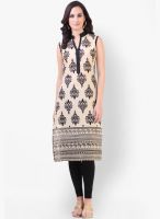 Libas Beige Printed Kurtas