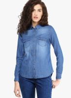 New Look Blue Denim Long Sleeve Shirt