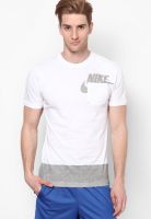 Nike White Printed Round Neck T-Shirts