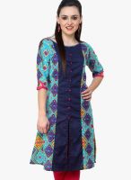 Pannkh Blue Printed Kurtis