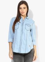 Pepe Jeans Light Blue Solid Shirt