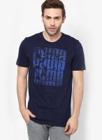 Puma Navy Blue Round Neck T-Shirt