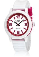 Q&Q VR10J011Y White/Pink Analog Watch