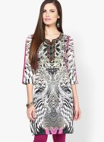 Rain & Rainbow Black Printed Kurta