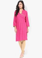 Rangmanch By Pantaloons Fuchsia Printed Kurta