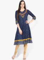 Rangriti Blue Printed Kurta