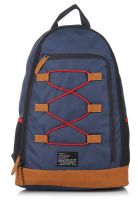 River Island Navy Blue Camper Backpack