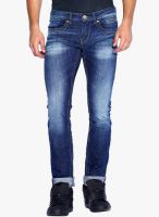 Rookies Blue Mid Rise Slim Fit Jeans