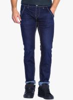 Rookies Blue Mid Rise Slim Fit Jeans