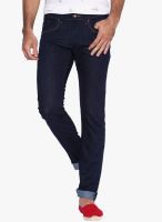 Rookies Blue Mid Rise Slim Fit Jeans