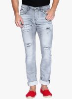 Rookies Blue Mid Rise Slim Fit Jeans