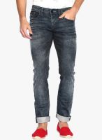 Rookies Blue Mid Rise Slim Fit Jeans