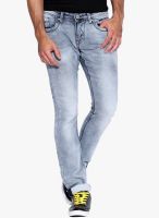 Rookies Blue Mid Rise Slim Fit Jeans