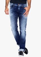 Rookies Blue Mid Rise Slim Fit Jeans