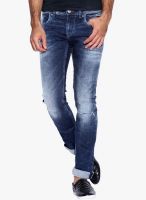 Rookies Blue Mid Rise Slim Fit Jeans