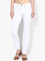 Sisley White Mid Rise Skinny Jeans