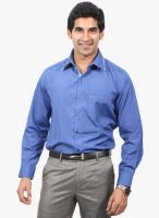 Solemio Blue Striped Slim Fit Formal Shirt