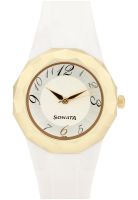 Sonata 8966PP02 White/Silver Analog Watch