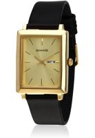 Sonata ND7078YL04 Black/Champagne Analog Watch