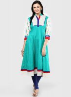 Span Green Printed Kurtis