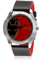 Titan Iron Man3 1587Sl05 Black/Red Analog Watch
