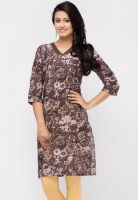 W Brown Printed Kurtis